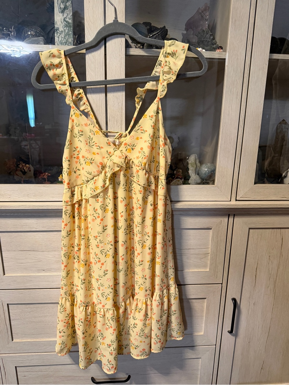 Altar'd State Yellow Floral Ruffle Sundress